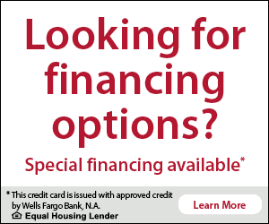 A special financing available ad for a credit card.